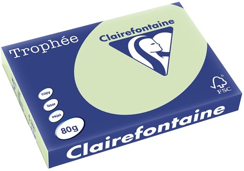 Clairefontaine Trophée Pastel, gekleurd papier, A3, 80 g, 500 vel, golfgroen
