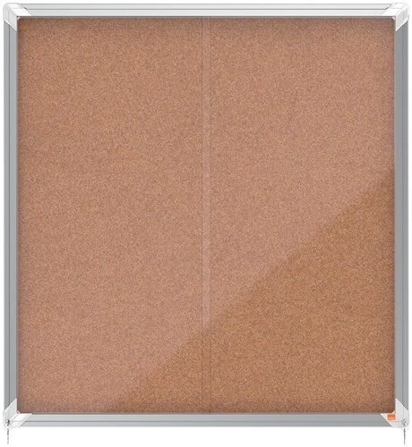Nobo Premium Plus vitrine intérieure, porte coulissante avec serrure, liège, 12 x A4