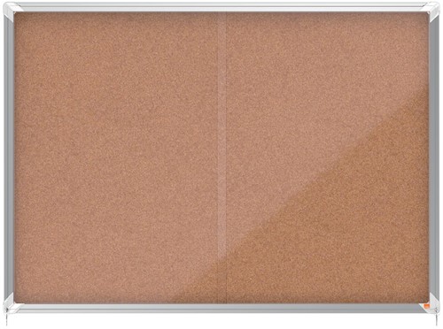 Nobo Premium Plus vitrine intérieure, porte coulissante avec serrure, liège, 18 x A4