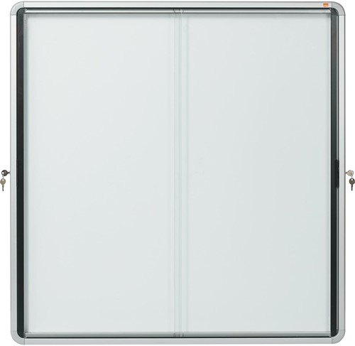 Nobo Premium Plus buitenvitrine, draaideur met slot, magnetisch, 12 x A4
