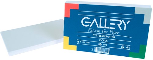 Gallery fiches blanches ft 7,5 x 12,5 cm, uni, paquet de 100 pièces