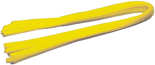 Bouhon ficelle chenille jaune, paquet de 10 pièces