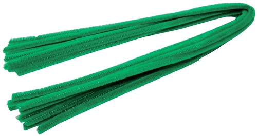 Bouhon ficelle chenille vert, paquet de 10 pièces
