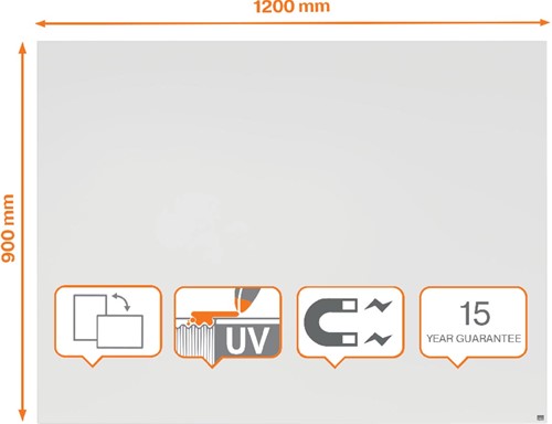Nobo Infinity tableau blanc sans cadre, acier, magnétique, 120 x 90 cm