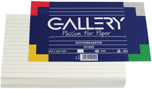 Gallery fiches blanches, ft 10 x 15 cm, ligné