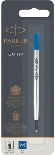Parker recharge pour roller, pointe moyenne, bleu, sous blister 1 Stuk