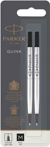 Parker Quink recharge pour roller noir, blister de 2 pièces