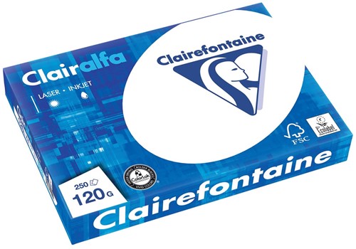 Clairefontaine Clairalfa papier de présentation, A4, 120 g, paquet de 250 feuilles 250 Vel