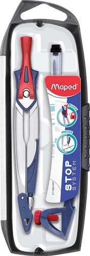 Maped passer Stop System, 3delige passerdoos met 1 passer Stop System, 1 universeel inzetstuk, 1 kokertje 1 Stuk