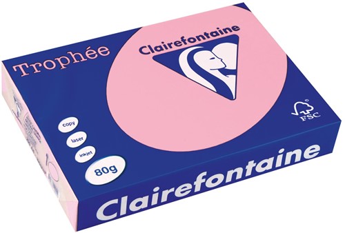 Clairefontaine Trophée papier couleur, A4, 80 g, 500 feuilles, rose 500 Vel