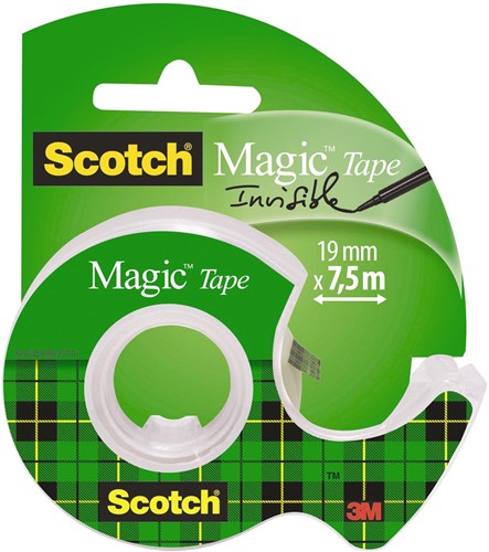 Scotch ruban adhésif Magic Tape, ft 19 mm x 7,5 m, blister avec dérouleur 1 Stuk