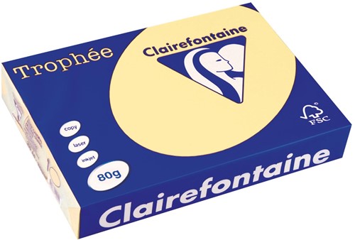 Clairefontaine Trophée papier couleur, A4, 80 g, 500 feuilles, jaune canari