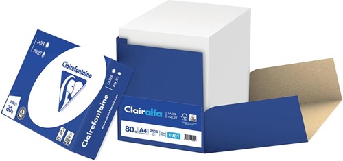 Clairefontaine Clairalfa papier d'impression, A4, 80 g, boîte de 2500 feuilles