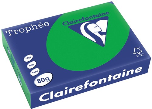 Clairefontaine Trophée Intens, papier couleur, A4, 80 g, 500 feuilles, vert billard