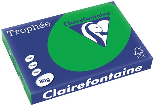 Clairefontaine Trophée Intens, papier couleur, A3, 80 g, 500 feuilles, vert billard