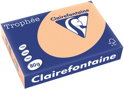 Clairefontaine Trophée gekleurd papier, A4, 80 g, 500 vel, abrikoos