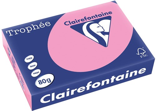 Clairefontaine Trophée papier couleur, A4, 80 g, 500 feuilles, rose vif