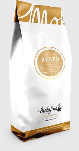 Mokafina Resto koffie gemalen koffie, pak van 1 kg, sterkte van 6