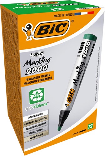 Bic marqueur permanent 2000-2300 vert, pointe ogive, largeur de trait: 1,7 mm-2