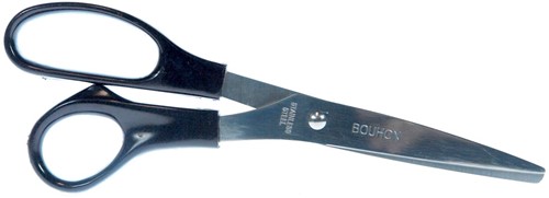 Bouhon schaar Inox 21 cm, voor rechtshandigen, zwart