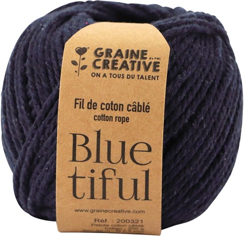 Graine Créative Macramé touw, ft 2,5 mm x 80 m, indigo