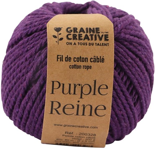 Graine Créative Macramé touw, ft 2,5 mm x 80 m, paars