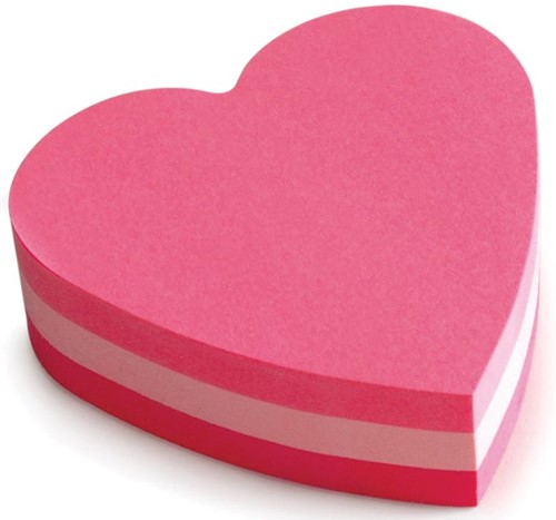 Post-it Notes mini hart, 3 kleuren, blok van 225 vel, op blister 1 Stuk