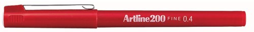 Artline 200 fineliner, rood 1 Stuk