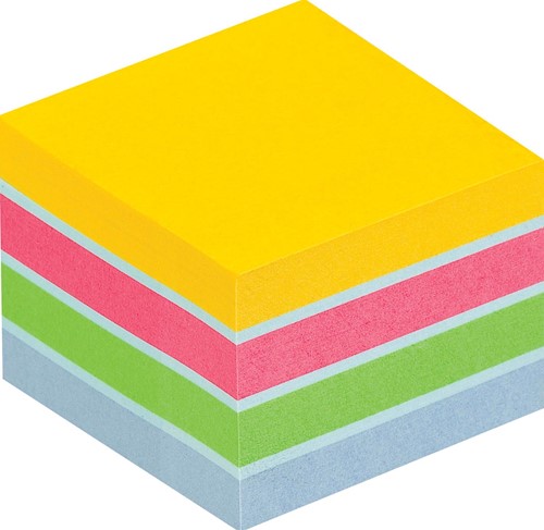 Post-it Notes mini kubus, 400 vel, ft 51 x 51 mm, geassorteerde kleuren, op blister 400 Vel