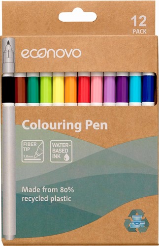 Econovo feutres, set de 12 pièces, couleures assorties