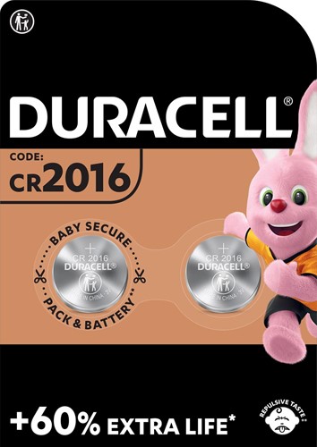 Duracell piles bouton Electronics, CR2016, blister 2 pièces