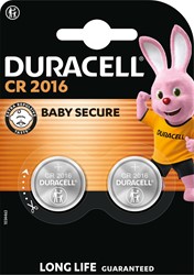 Duracell knoopcel Electronics CR2016, blister van 2 stuks