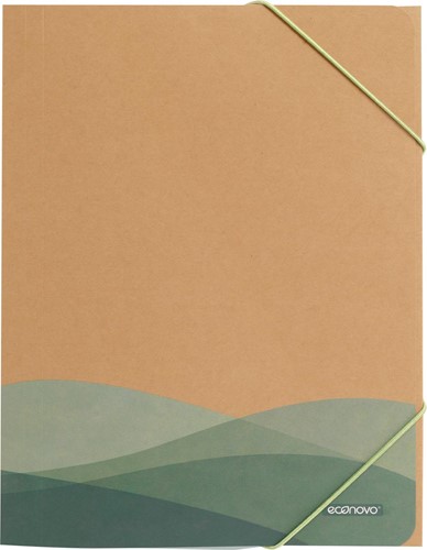 Econovo farde à rabats et élastiques, A4, kraft