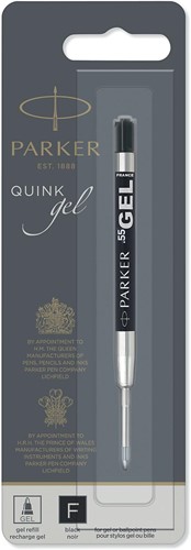 Parker Quink Gel recharge pour stylo bille fine, noir, sous blister 1 Stuk