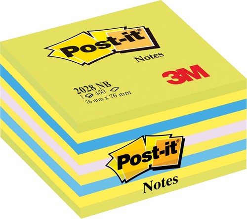 Post-it Notes kubus, 450 vel, ft 76 x 76 mm, blauw-groen tinten 1 Stuk