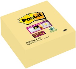 Post-it Super Sticky notes cube, 270 feuilles, ft 76 x 76 mm, jaune