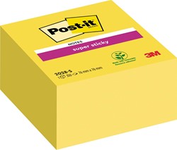 Post-it Super Sticky notes cube, 350 feuilles, ft 76 x 76 mm, jaune néon