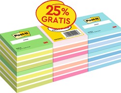 Post-it Notes cube, 450 feuilles, ft 76 x 76 mm, pack promo de 6 cubes en couleurs assorties