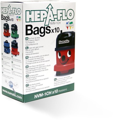 Numatic HEPA sac à poussière 1C/2 80-250, paquet de 10 pièces