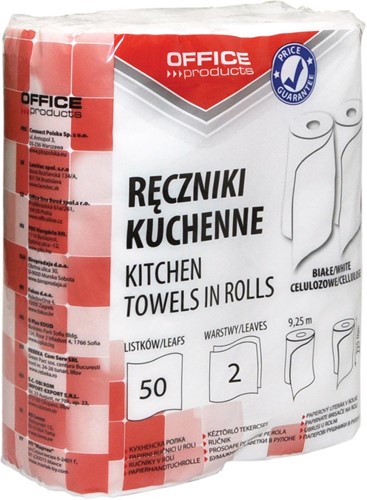 OFFICE products rouleau d'essuie-tout, 2 plis, 50 feuilles, paquet de 2 rouleaux
