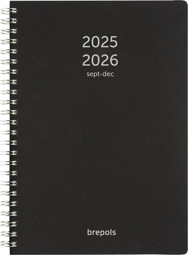 Brepols schoolagenda Weekly Notes Polyprop, zwart, 2025-2026