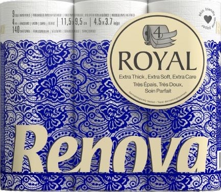Renova Royal toiletpapier, 4-laags, 140 vel, pak van 63 rollen