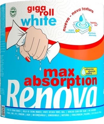 Renova keukenpapier Maxi Absorption gigarol, 2-laags, 280 vel per rol, pak van 6 rollen