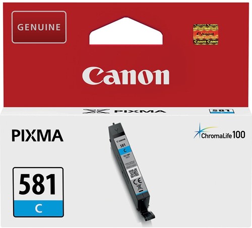 Canon inktcartridge CLI-581C, 250 foto's, OEM 2103C001, cyaan 1 Stuk