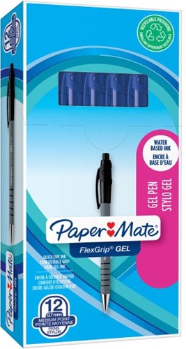 Paper Mate balpen Flexgrip Gel, doos van 12 stuks, blauw 1 Stuk
