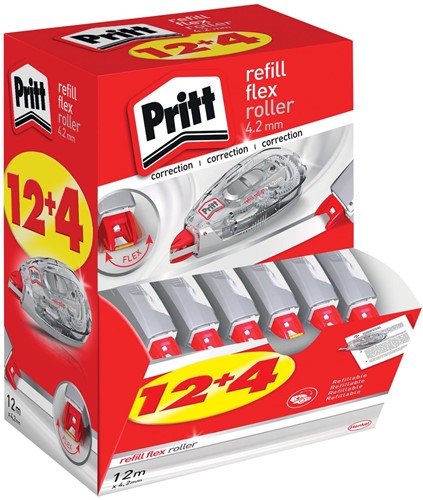 Pritt correctieroller Refill Flex 4,2 mm x 12 m, doos 12 + 4 gratis 16 Stuk