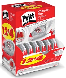 Pritt dérouleur de correction Compact Flex, 4,2 mm x 10 m, boîte 12 + 4 gratuit 16 Stuk