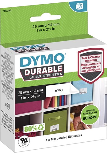 Dymo étiquettes durable LabelWriter ft 25 x 54 mm, 160 étiquettes