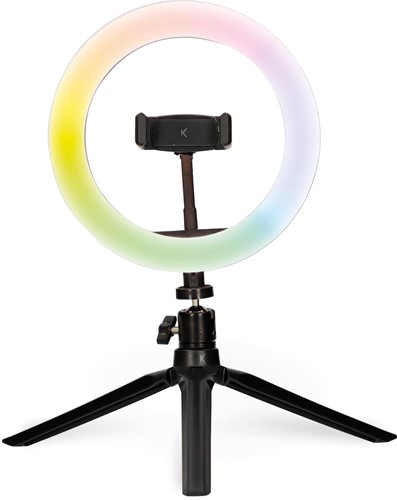 Ksix lampe anneau LED avec statif, couleurs RGB, diamètre 20 cm