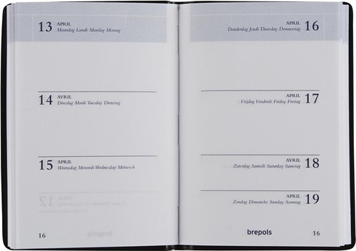 Brepols agenda Armada Seta 4-talig, zwart, 2027-2